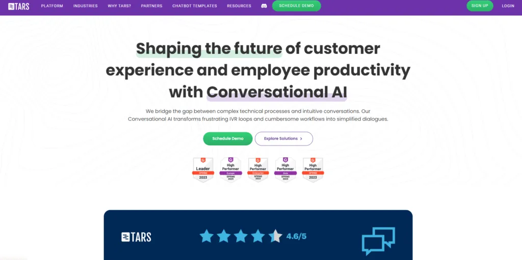Tars website ai dashboard