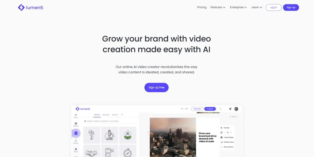 lumen5 tools website ai