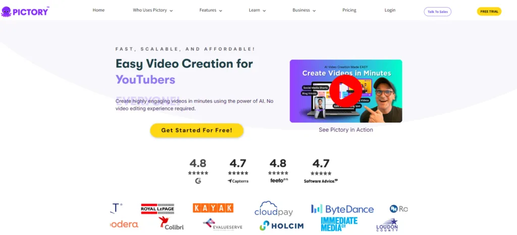 pictory easy video creation for  content