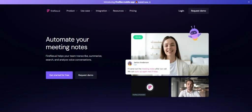Fireflies ai tools homepage