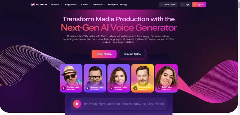 Murf ai tools homepage